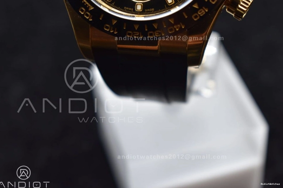 Best 759 Daytona 116518 Black Oysterflex 1:1 Dial Breathable SA Rubber Strap on Edition Clean 1202